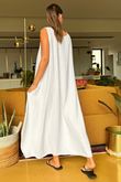 Made in Italy Aster Pocketed Cocoon Dress White